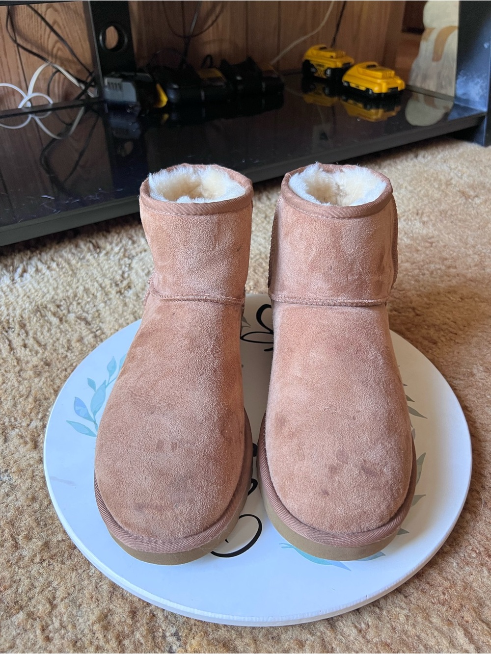 UGG Classic Mini Il ankle boots in chestnut color women’s size 10.